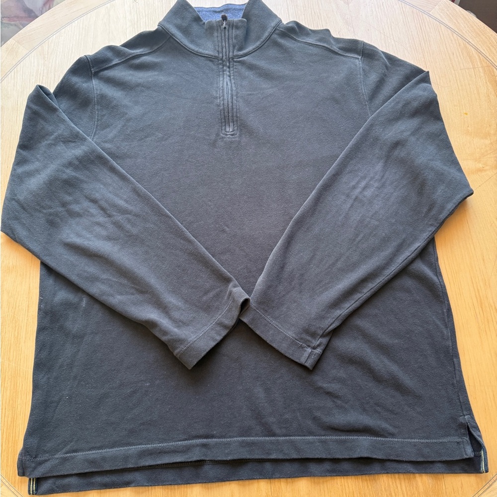 J.Crew Quarter Zip Pullover Sweatshirt Mens Large Gray 100% Cotton